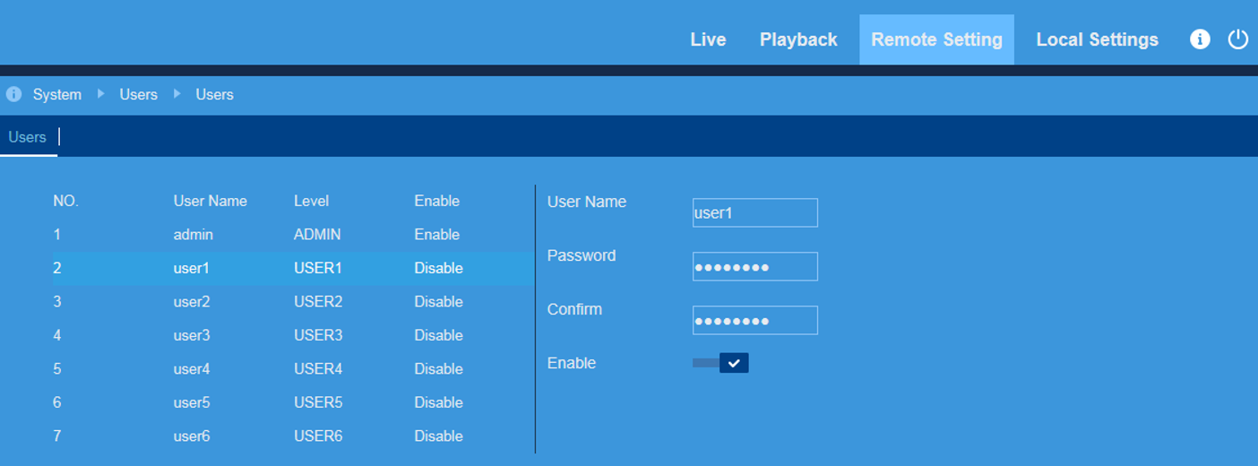 Modify user account settings FLIR Client 12