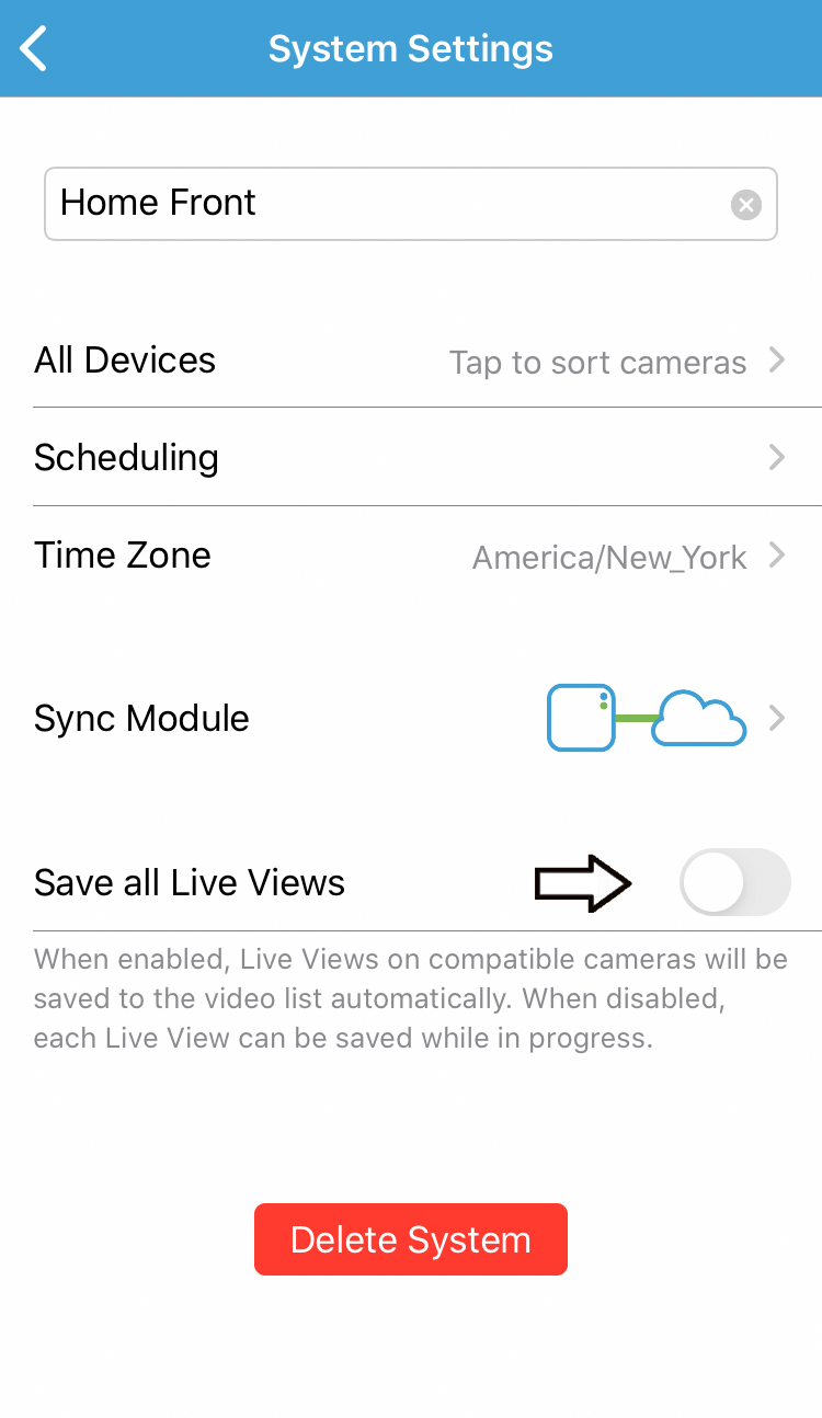 toggle on "Save all Live Views"