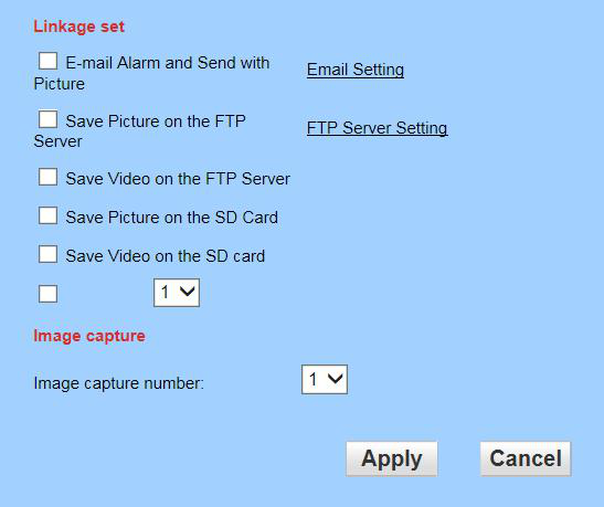 How to set alarm to upload pictures and video to the FTP server