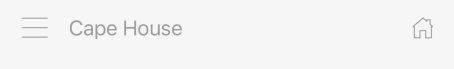 SimpliSafe App Ultimate Guide 7 Top of SimpliSafe® mobile app with three-bar navigation on top left, sample location name next it and a house icon for location menu in the upper right corner.