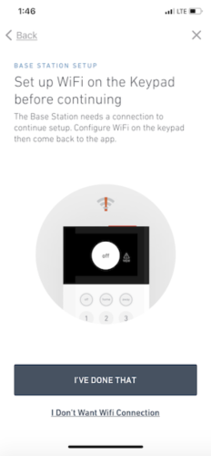 SimpliSafe App Ultimate Guide 11 Set up Wi-Fi on Keypad screen prompt on SimpliSafe® Mobile App